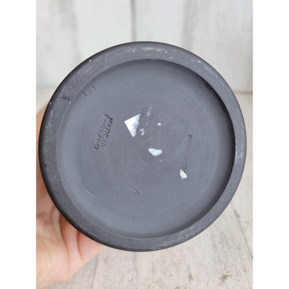 Wedgwood black mini tobacco‎ pot jar vintage Victorian angel Olympian lidded - Picture 9 of 9